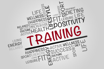 Training word cloud, fitness, sport, health concept