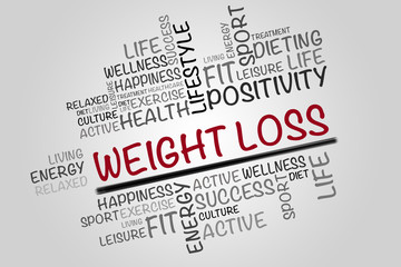 Weight Loss word cloud, fitness, sport, health concept