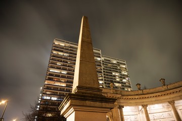 The obelisk on Leipzigerstrasse, XIX century revivalism, in Berlin-Mitte