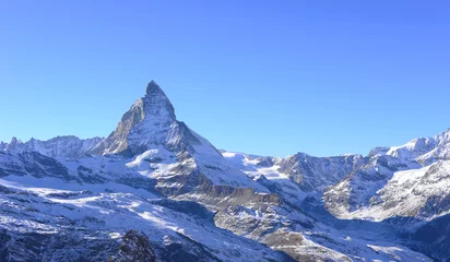 Cercles muraux Cervin The most beautiful Swiss Alps, Matterhorn in Zermatt with touris
