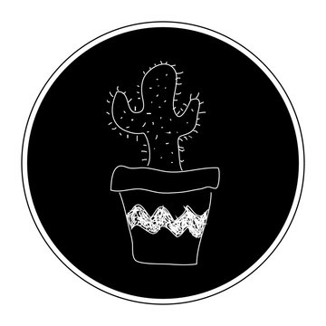 Simple doodle of a cactus in a pot
