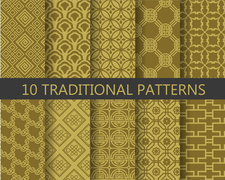 chinese pattern set, vector