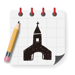 Obraz premium church doodle