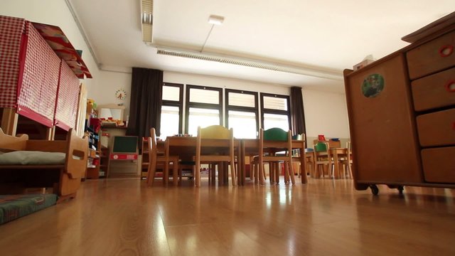 Empty kindergarten classroom