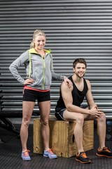 Fototapeta premium Portrait of smiling fit couple