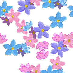 Plakat Seamless forget-me-not pattern