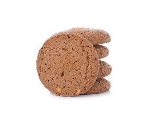 Chocolate chips cookie isolated on white