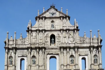 Papier Peint photo autocollant Rudnes The ruins of St. Paul's church built in the historic center of Macau (Macao)