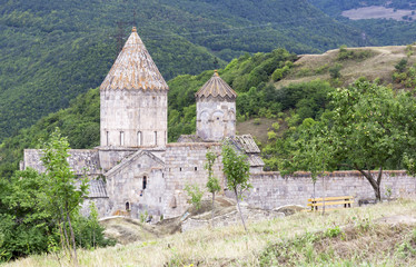 Fototapeta na wymiar Armenian Apostolic Church. Mountain landscape, the monastery. The landscape in Armenia (Tatev). 