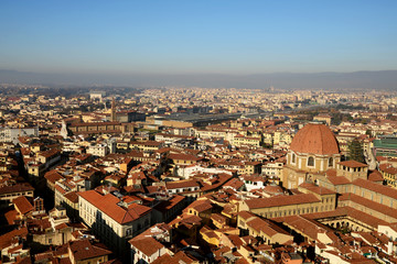 Fototapeta premium Old town cityscape of Florence from above, Italy