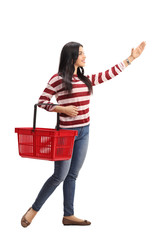 Woman shopping and reaching for something