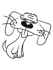 sweet cute little sitting tongue dog