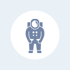 Astronaut icon, spaceman, space suit isolated icon, vector illustration