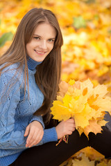 beautiful young woman closeup portrait outdoors