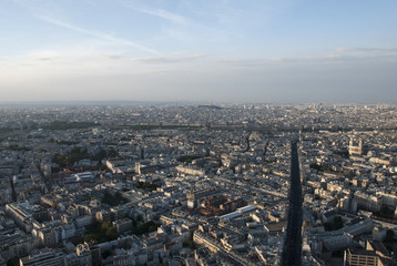 Paris cityscape during sunset