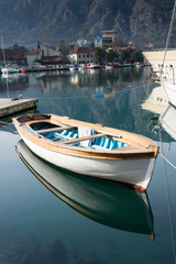 Fishing wooden boat in the sea marine