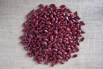 red beans on canvas