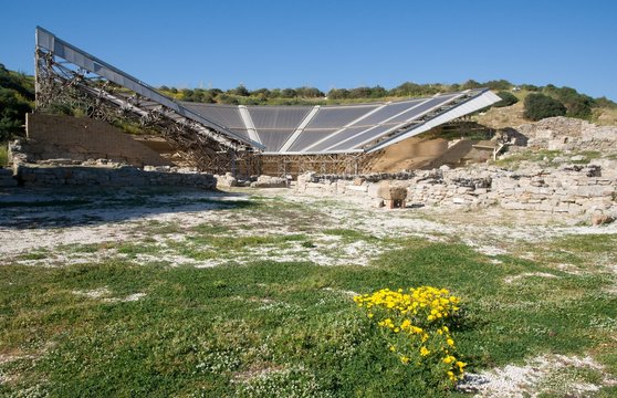 Greek Theatre in the Eraclea Minoa, Sicily, Italy,