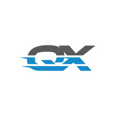 Simple Modern Dynamic Letter Initial Logo qx