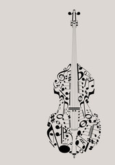 Music contrabass concept made with musical symbols