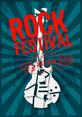 Vector Rock music festival poster template. Text rotated 10 deg.