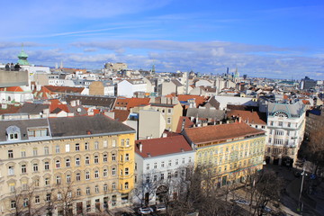 Fototapeta na wymiar Die Skyline von Wien (Österreich) im Panorama