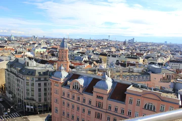 Deurstickers Skyline: Blick über die Dächer von Wien © rbkelle