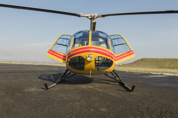 Fototapeta premium Helicopter rescue, helicopter on runway