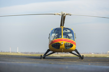 Obraz na płótnie Canvas Helicopter rescue, helicopter on runway
