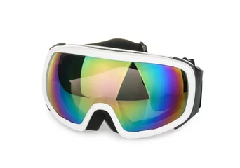 Afwasbaar fotobehang ski goggles isolated on white © azure