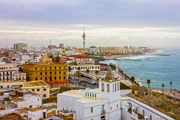 Cadiz town panoramic view, Spain - obrazy, fototapety, plakaty