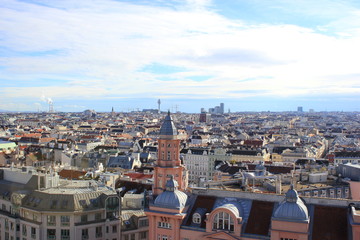 Fototapeta na wymiar Die Skyline von Wien (Panorama)