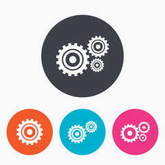 Cogwheel gear icons. Mechanism symbol.