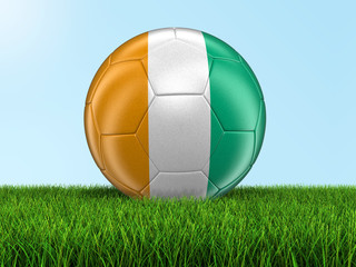 Soccer football with Cote d'ivoire flag. Image with clipping path