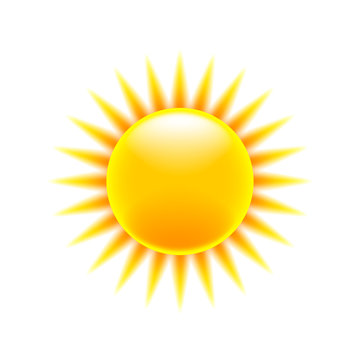 Sun icon isolated on white vector