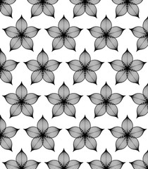 pattern Monochrome ornament with abstract flower.
