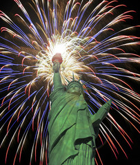A Statue of Liberty Fourth of July Fireworks Celebration