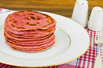 Pancake with Beets. Diet Food