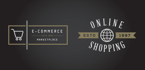 Set of Vector E-Commerce Icons Shopping and Online can be used as Logo or Icon in premium quality