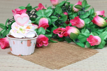 Cupcakes on table close-up