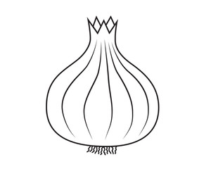 Line icon vegetable onion. Vector illustration.