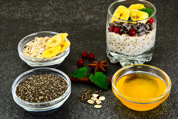 Chia Seeds, Oatmeal, Honey, Cranberries, Chocolate, Mint  in Gla