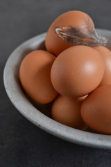 Fresh raw group of eggs