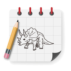 Triceratops dinosaur doodle