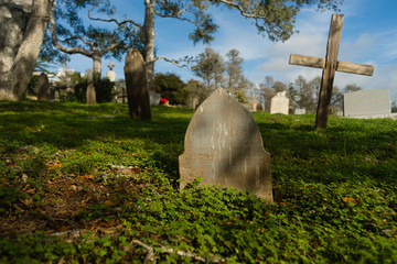 Primitive Headstones Rural Cemetery Wood Marker