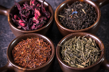 Fototapeta premium assortment of dry tea. healthy food concept