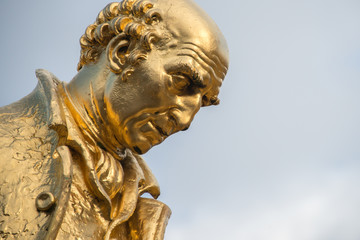Gilded bronze statue of Matthew Boulton, James Watt and William