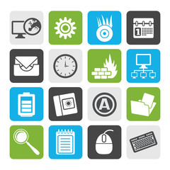 Flat Computer, mobile phone and Internet icons -  Vector Icon Set