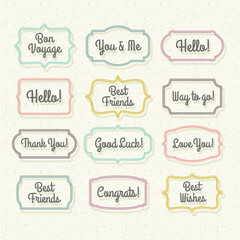 simple vintage frame shapes with greetings for cards, banners, scrapbooking