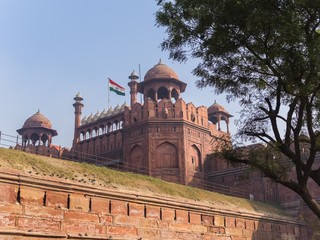 Fototapeta na wymiar visiting the red fort in Delhi